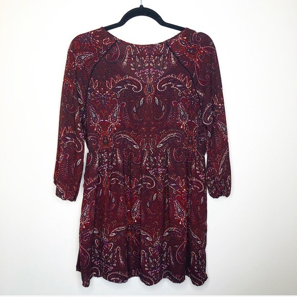 Burgundy Paisley Forever21 Midi Dress - Picture 7 of 8